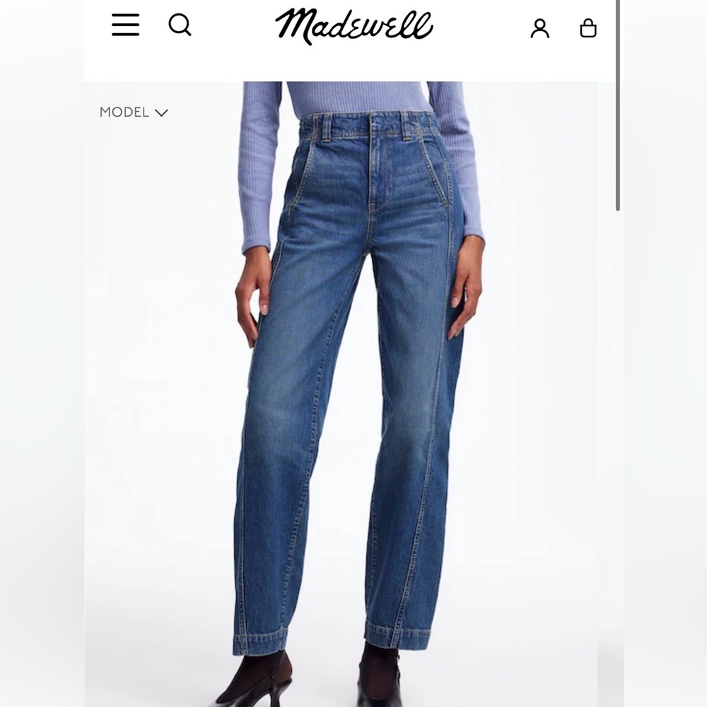 Madewell Jeans size 26 “barrel” trousers